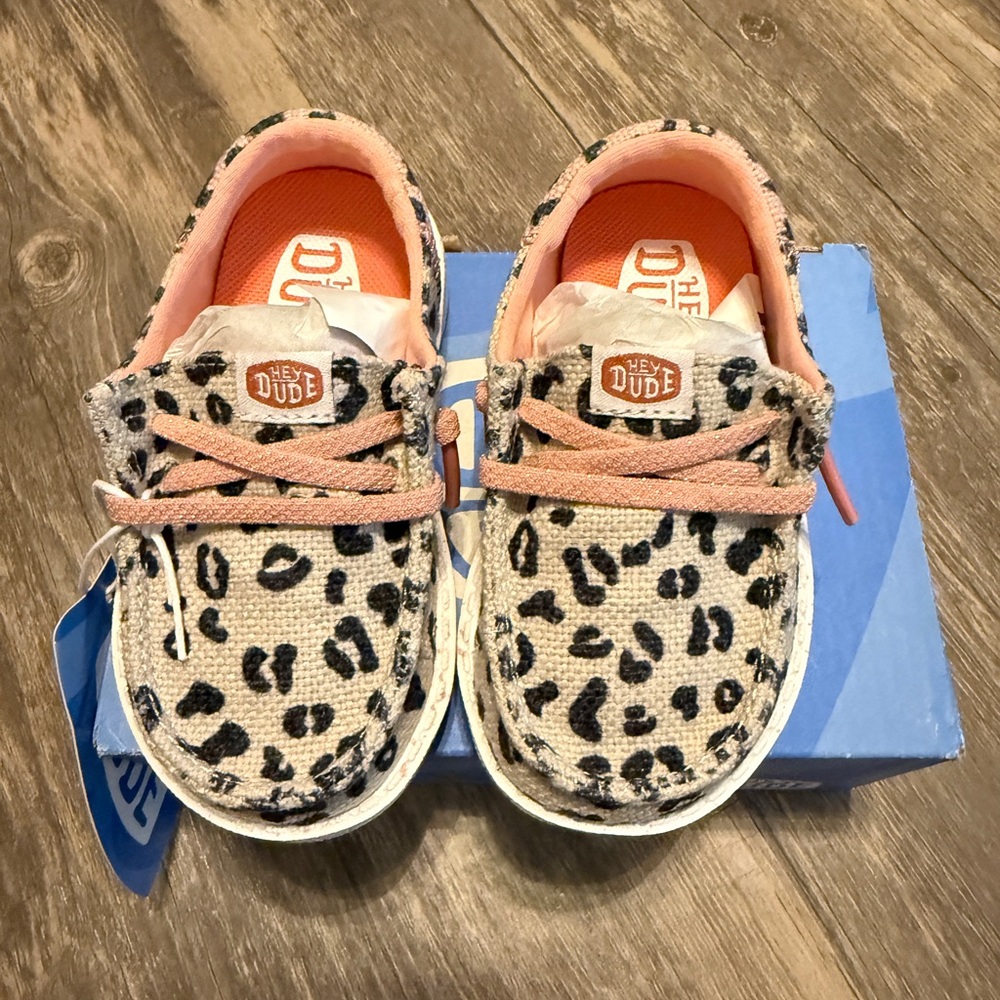 Hey Dude Kids Moccasins - Pink and Black Leopard